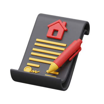 Essential 3D Real Estate Contract, Ideal for Property Deals, Home Buying, and Agreements png