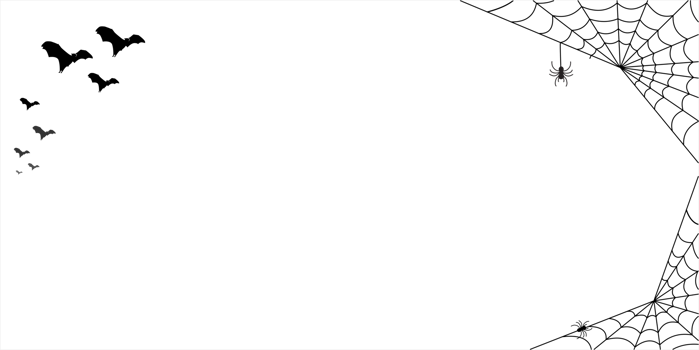 Halloween banner with spiderweb and bats png