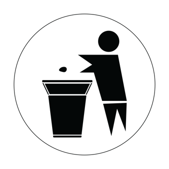 ICON SYMBOL IMAGE BLACK THROW GARBAGE IN ITS PLACE png