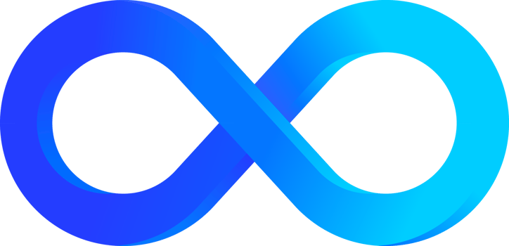3D Modern Blue Glowing Infinity Logo Symbol clipart png