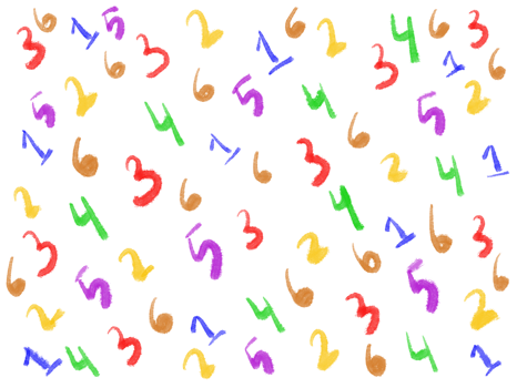 Random Colorful Numbers Repeating Pattern png