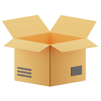 Unboxing package illustration isolated. 3d render yellow box icon. png