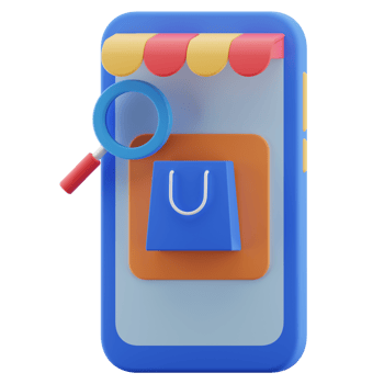 Smartphone ecommerce illustration isolated. online store 3d render icon. png