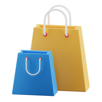 Shopping bag illustration isolated. commerce 3d render icon. png