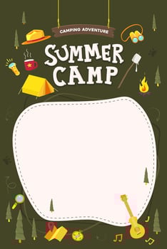 Summer camp adventure poster for kids vector