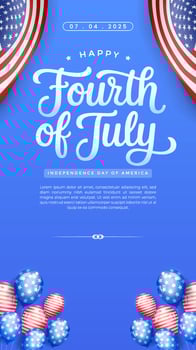 Happy Fourth of July design with balloons vector