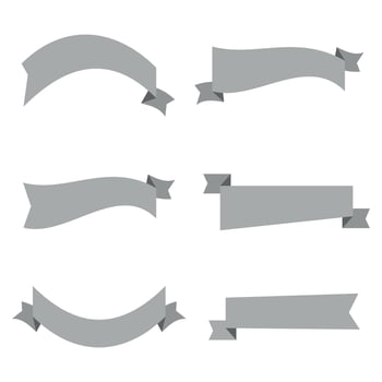Collection of simple ribbon banners vector
