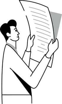 A doodle style illustration of reading document vector