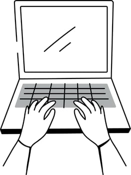 A sketchy style illustration showing blank screen vector
