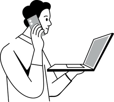 A sketchy style illustration of calling vector