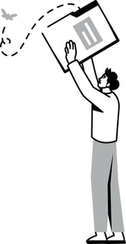 A hand drawn style illustration of empty file vector