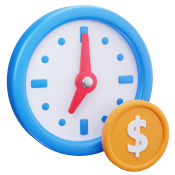 3D Icon Clock Coin Time Value png