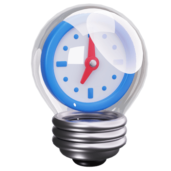 3D Icon Time Lightbulb Creative Idea png