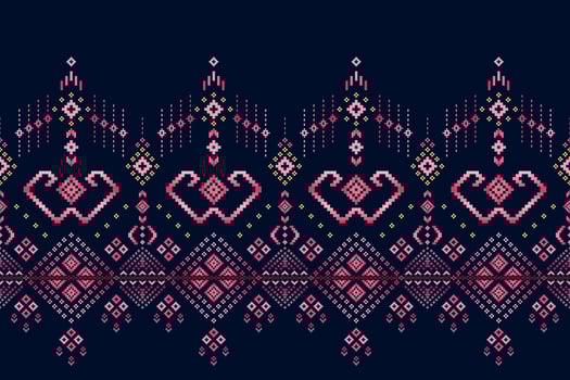 Ethnic pixel art pattern vector