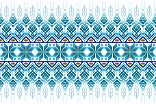 Blue and white ethnic pattern vector