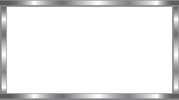 Metallic silver gradient frame border vector