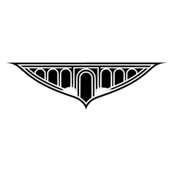 Art Deco Winged Emblem, Geometric, Vintage Style vector