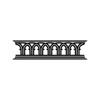 Gothic Arch Ornament, Detailed Linear vector