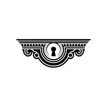 Intricate Keyhole Ornament, Vintage Elegance vector