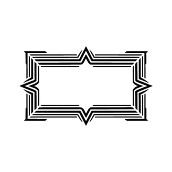 Geometric Deco Frame, Minimalist, Elegant Border, Lines vector