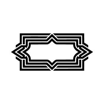 Geometric Deco Frame, Layered Black vector
