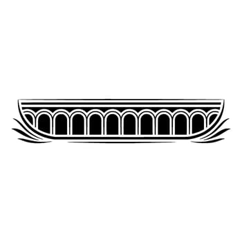 Stylized Viking Longship, Minimalist vector