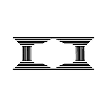 Geometric Temple, Minimalist, Linear Structure vector