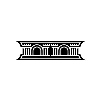 Geometric Temple Emblem, Vintage Style, Minimalist vector