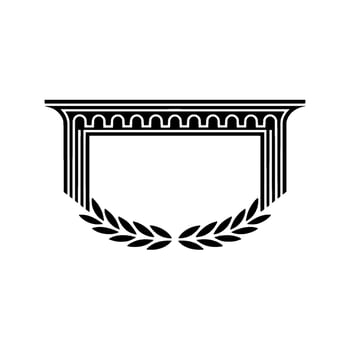 Art Deco Shield with Laurel Wreath - Elegant Element vector