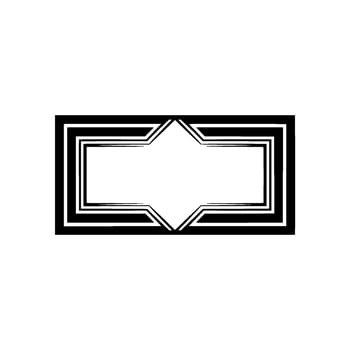 Geometric Deco Frame, Minimalist, Monochrome vector