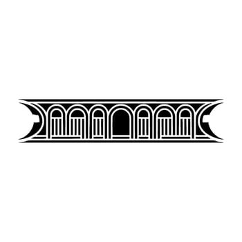 Geometric Moon Phases, Art Deco Border, Minimalist vector