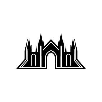 Gothic Archway Silhouette, Minimalist Emblem vector