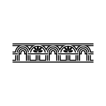Art Deco Architectural Ornament, Linear Border vector