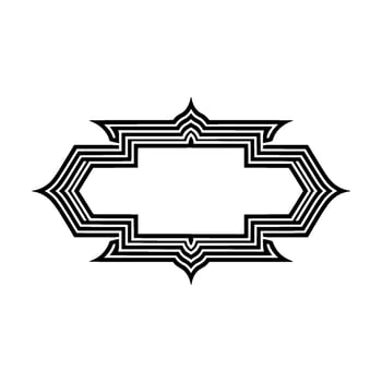 Geometric Deco Frame, Elegant Outline, Minimalist - Symmetrical vector