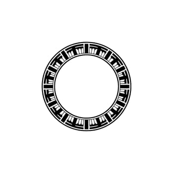 Geometric Circle Frame, Ancient Motif, Minimalist vector