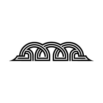 Intertwined Celtic Arch Minimalist Black White vector