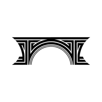 Geometric Arch Emblem, Art Deco Style vector