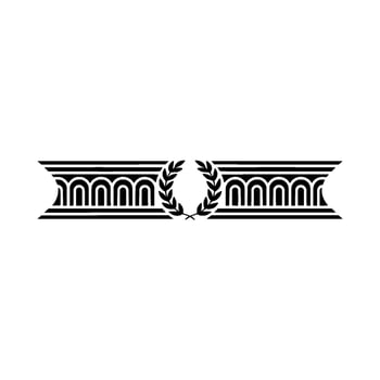 Classical Emblem Laurel Wreath Column Border vector