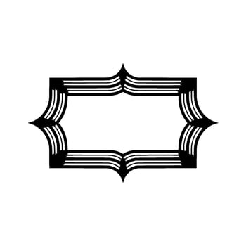 Geometric Frame, Stylized Ribbon, Minimalist vector
