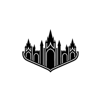 Gothic City Silhouette, Emblem , Minimalist vector