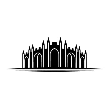 Gothic Cityscape Silhouette, Minimalist vector