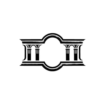 Geometric Arch Emblem, Vintage Style, Minimalist vector