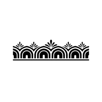 Art Deco Border Stylized Floral Ornamentation vector