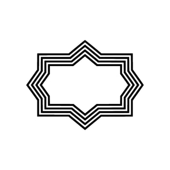 Geometric Star Frame, Minimalist, Negative Space, Outline vector