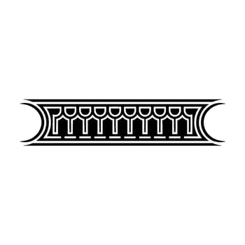 Egyptian Revival Decorative Border, Geometric vector