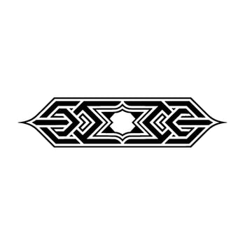 Geometric Celtic Ornament, Black White, Intricate vector