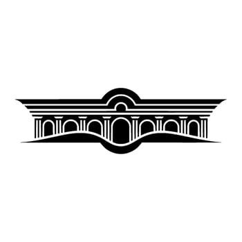 Art Deco Crest Geometric Horizon, Vintage Elegance vector