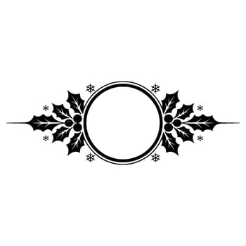 Elegant Winter Frame Holly Snowflakes, Vintage Style vector