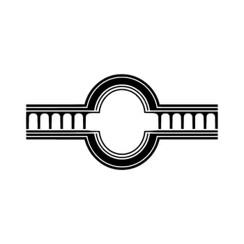 Art Deco Circle Emblem, Minimalist , Vintage Style vector