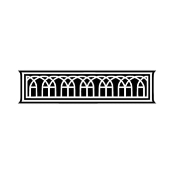 Intricate Gothic Arch Ornament, Black and White vector